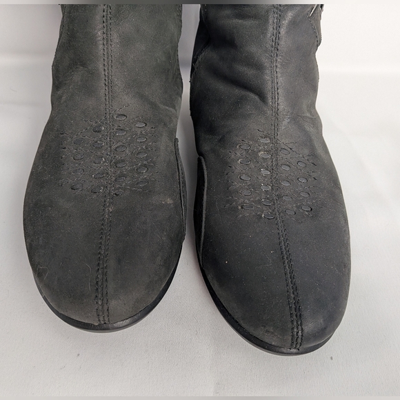 ICON Leather Women Riding Boots Black Color Biker Moto Size 9 US YKK Zippers - Picture 5 of 16